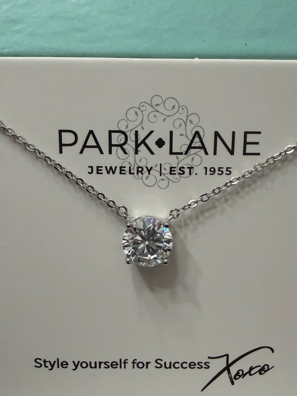 Park Lane Womens Elegant Silver Impression Necklace Crystal Pendant BNWT